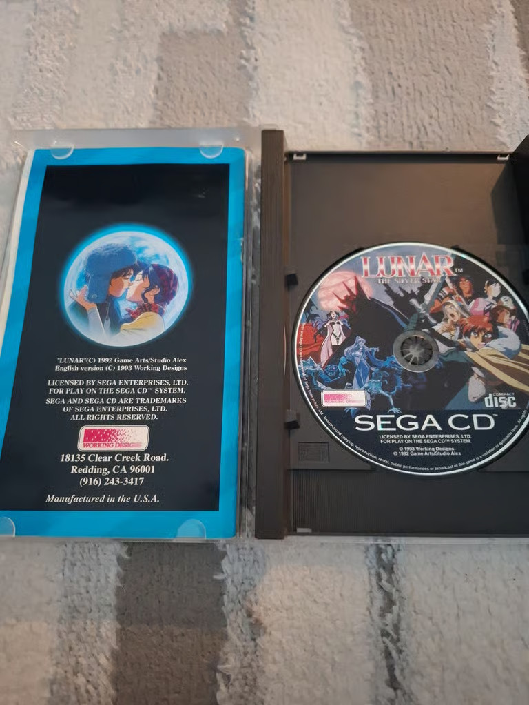 Lunar Silver Star for Sega CD Game + Manual/Reg Card – No Back