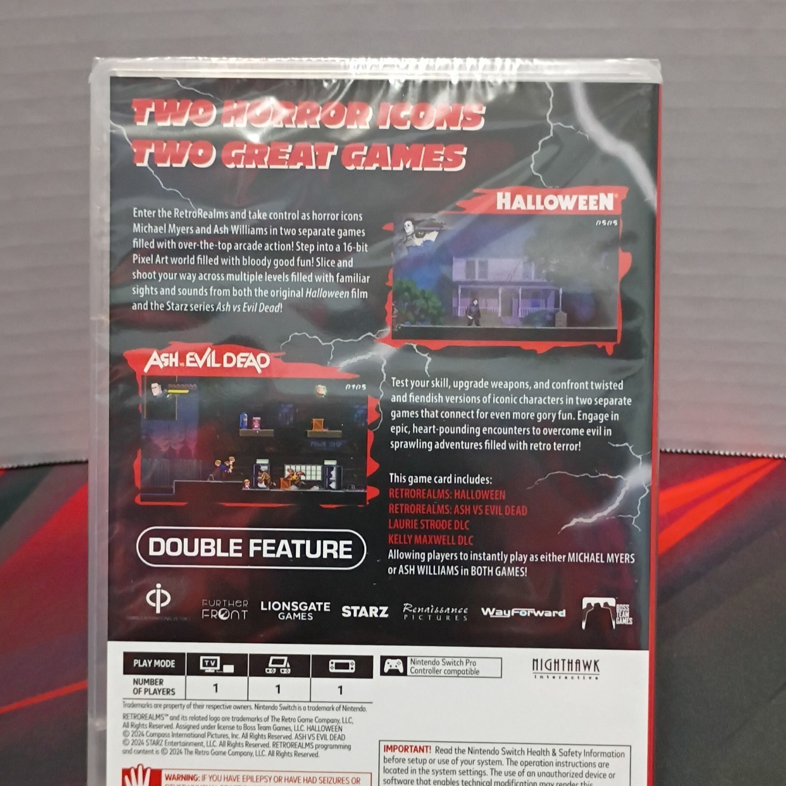 Nighthawk Interactive Double Feature RetroRealms Halloween & Ash Evil Dead Swit…