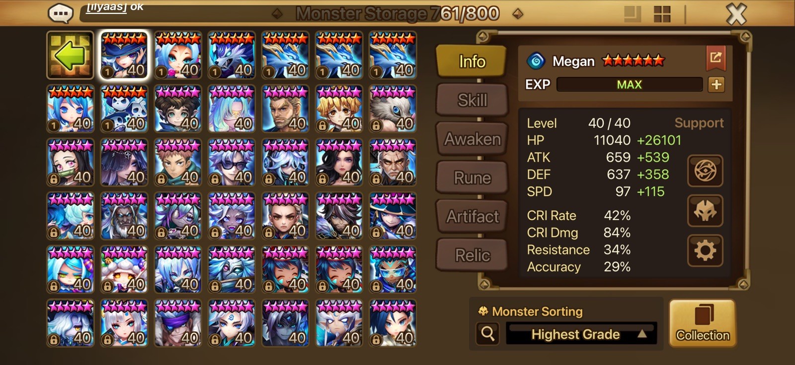 Summoners war end game 9ld5 account 230 swift , 188 vio will 182