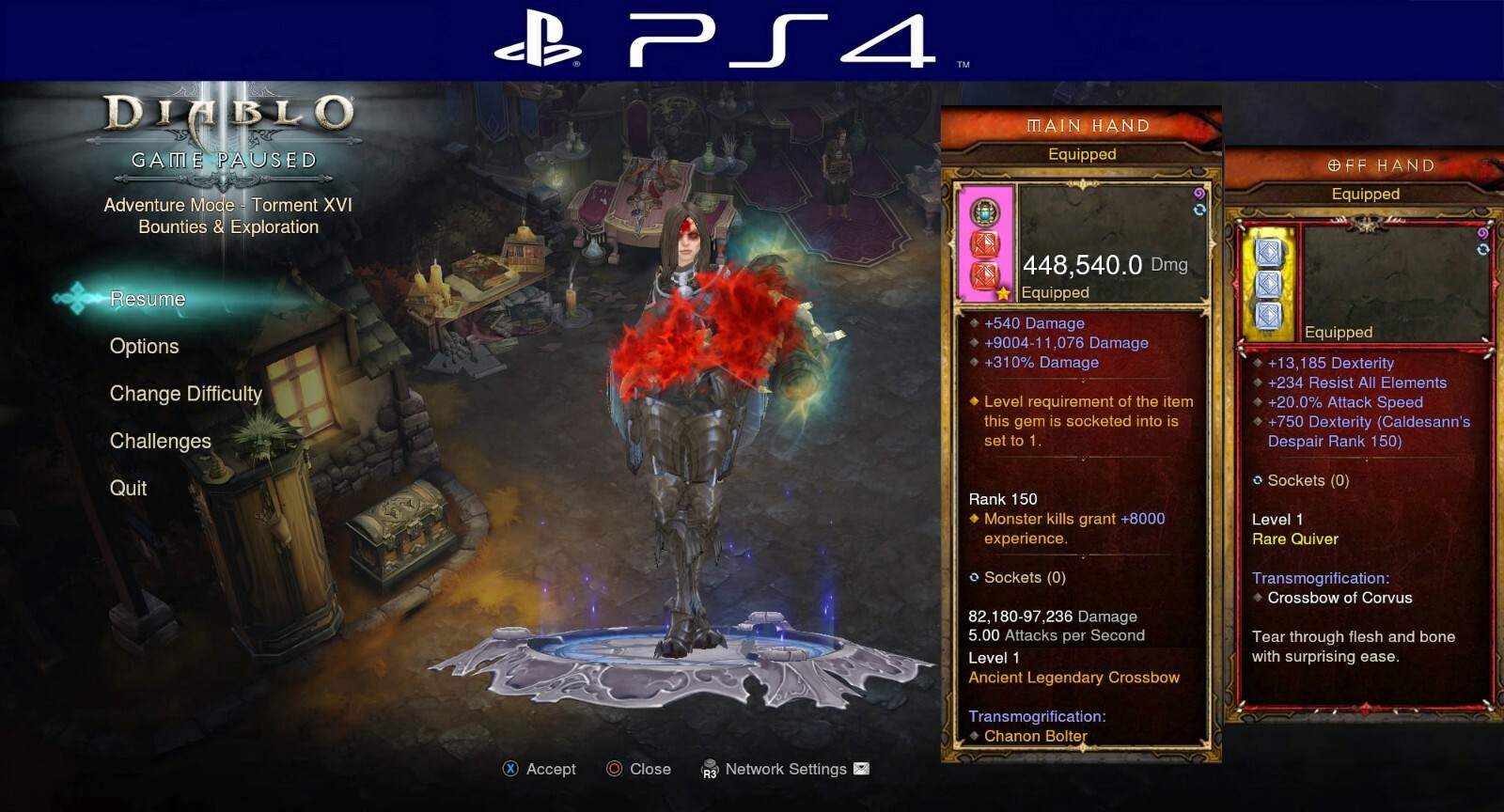 Diablo 3 PS4/PS5 Softcore | Ancient Modded Crossbow and Rare Quiver Demon Hunter