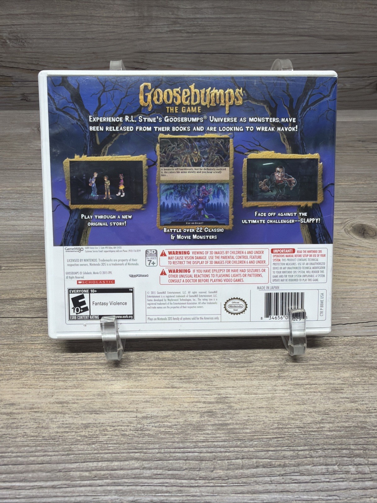 Goosebumps: The Game (Nintendo 3DS, 2015) Complete With Manual