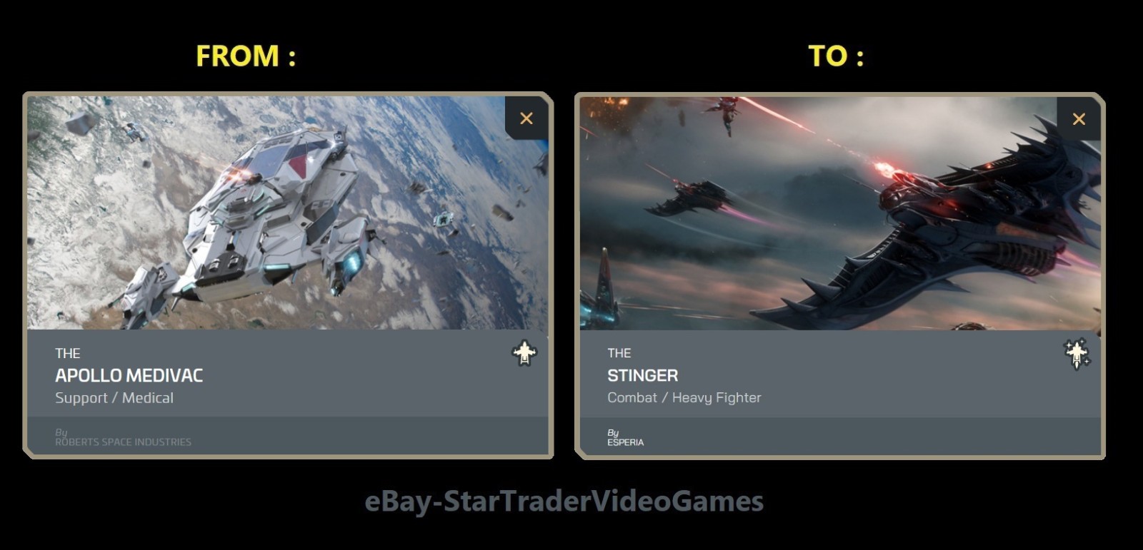 STAR CITIZEN – SHIP UPGRADE TO STINGER – CCU SELECTION