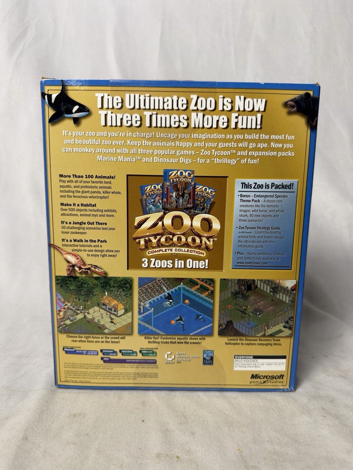 Zoo Tycoon: Complete Collection (PC, 2003) Box CIB Complete SEALED Excellent