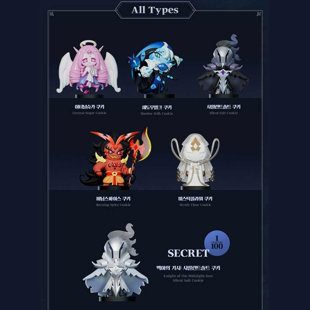 Cookie Run Kingdom Beast Cookies Collectable Figure Shadow Milk Silent Salt