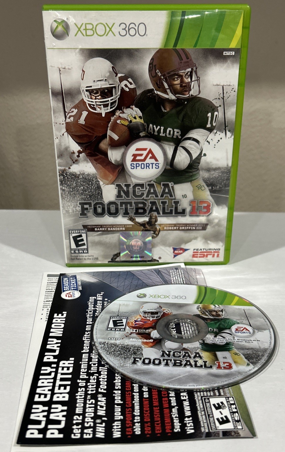 NCAA Football 13 | RGIII & Barry Sanders | Xbox 360 | CIB | Tested & Works