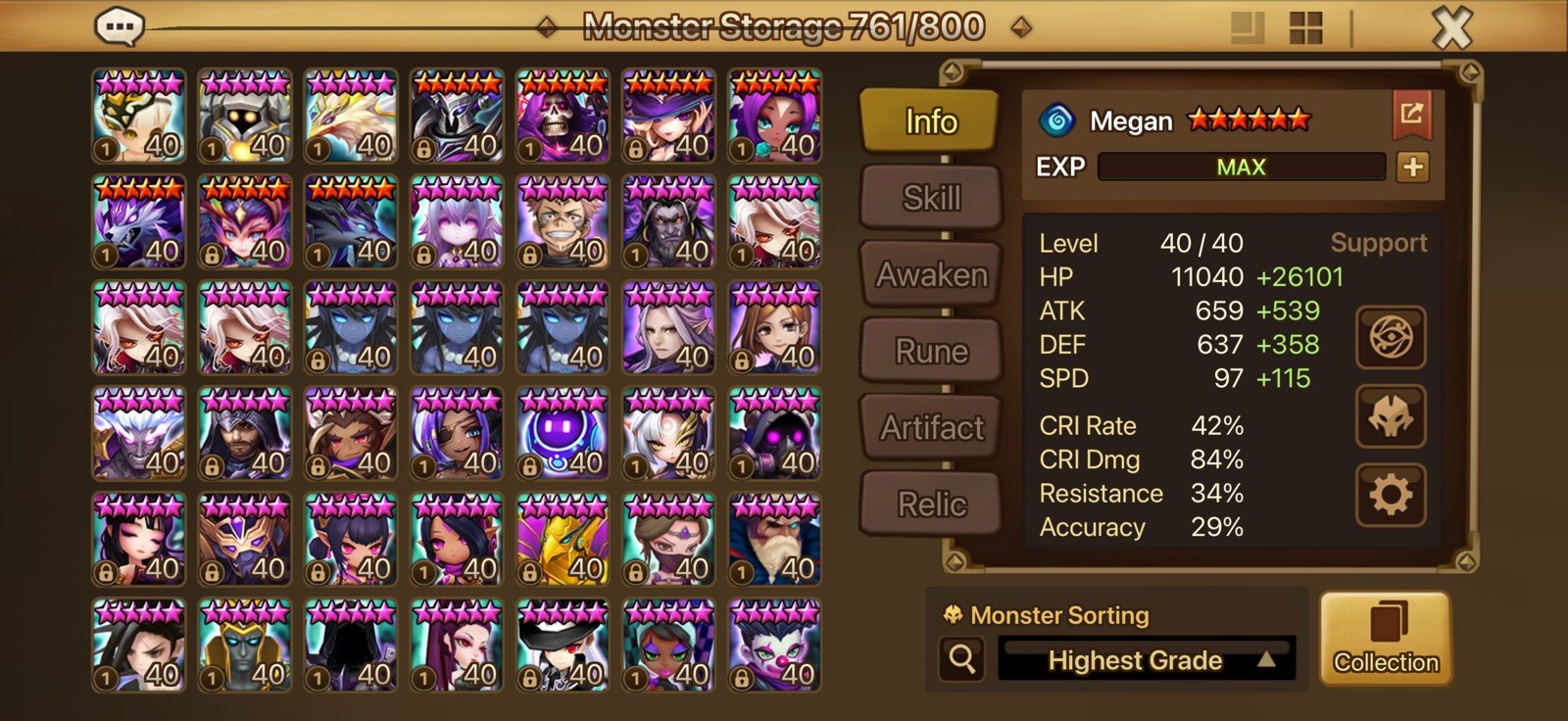 Summoners war end game 9ld5 account 230 swift , 188 vio will 182