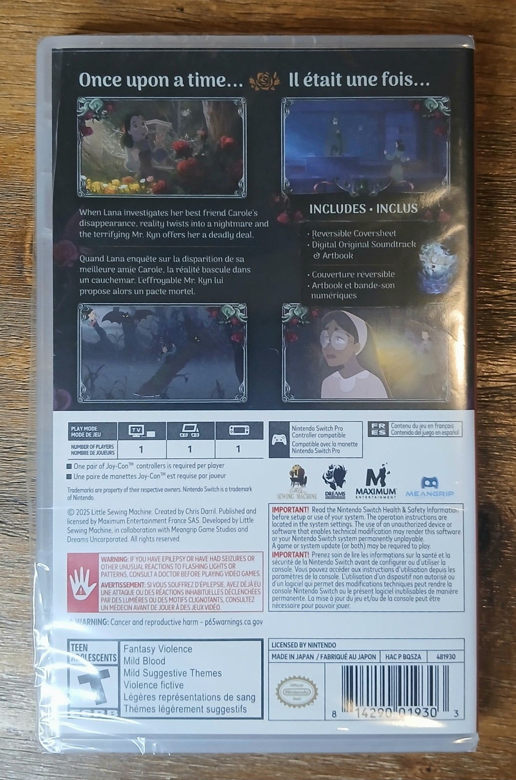New Sealed Chris Darril’s Bye Sweet Carole Nintendo Switch (US Version) Game