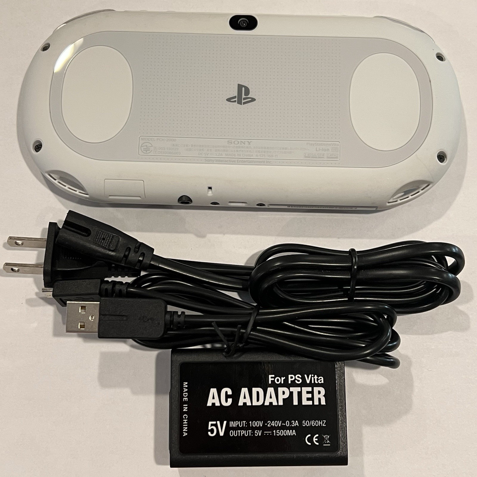 Glacier White Sony PS Vita 2000 System w/ Charger – Tested Works – Region Free