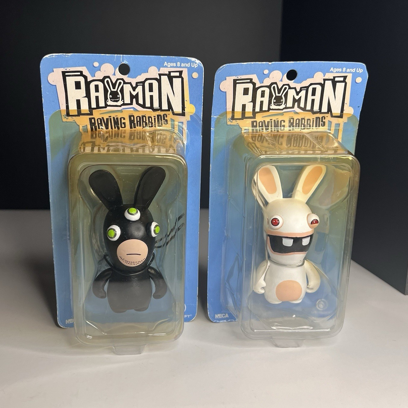 NECA Rayman Raving Rabbids Figure Lot Sealed Ubisoft Vintage Black White Rabbid