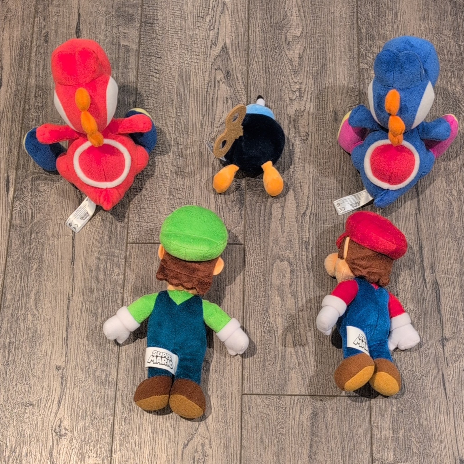 TOMY Super Mario Plush Doll Lot of 5 Mario Luigi Yoshi Bob-omb