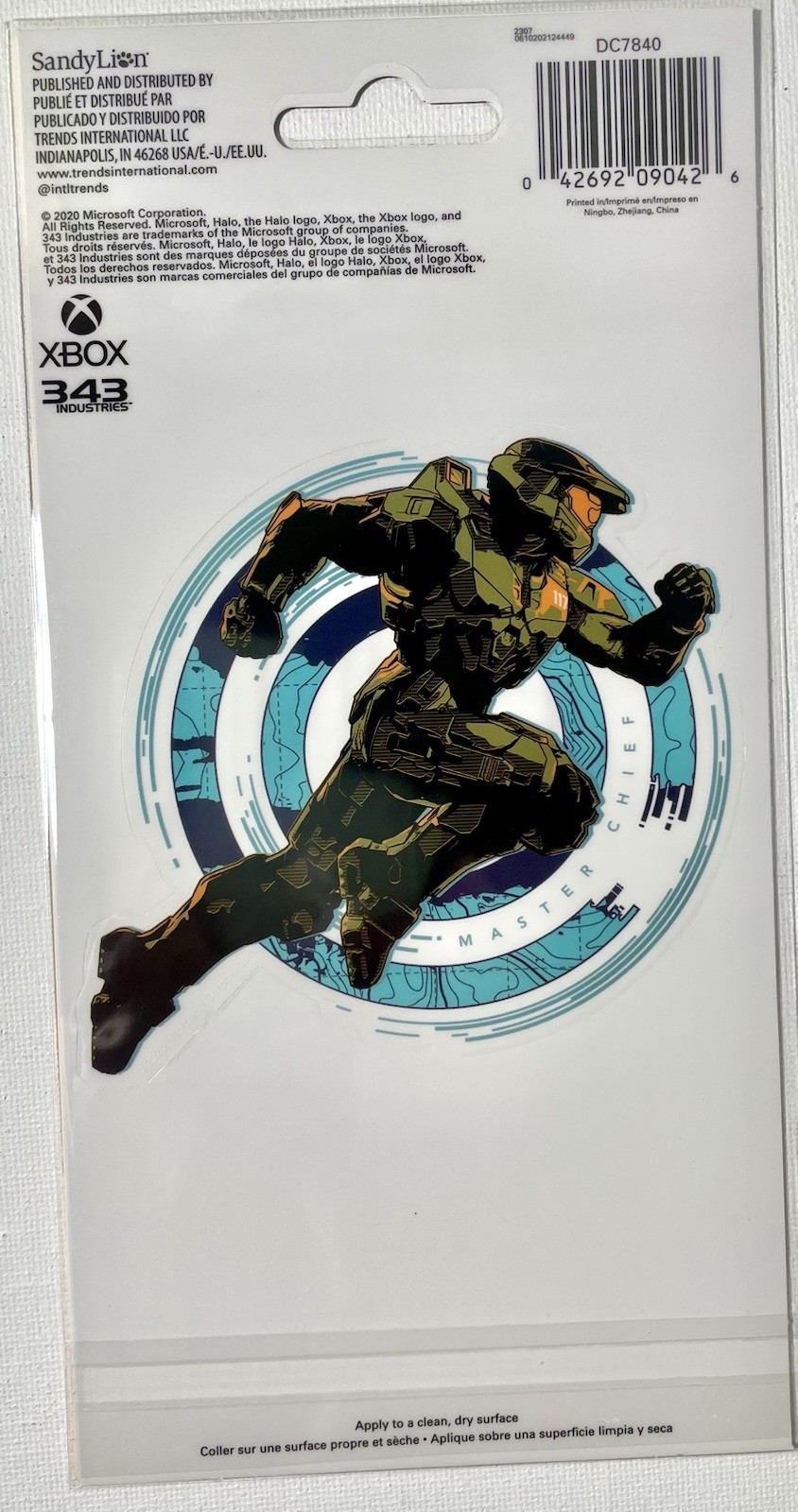 HALO3.5”x4.25”Decal Master Chief High Sprint,clear,turquoise XBOX 343industries