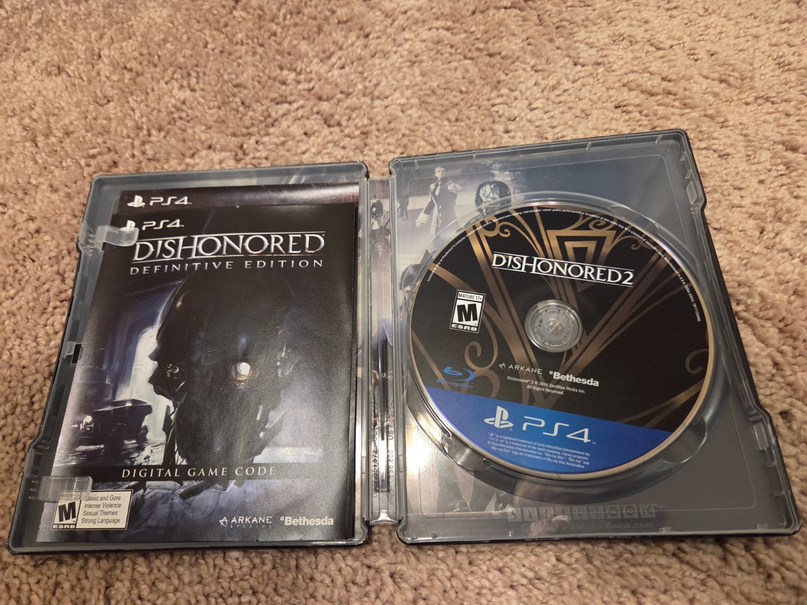 Dishonored Bundle PS4 Dishonored 2 Steelbook and Death Of The Outsider Expansion