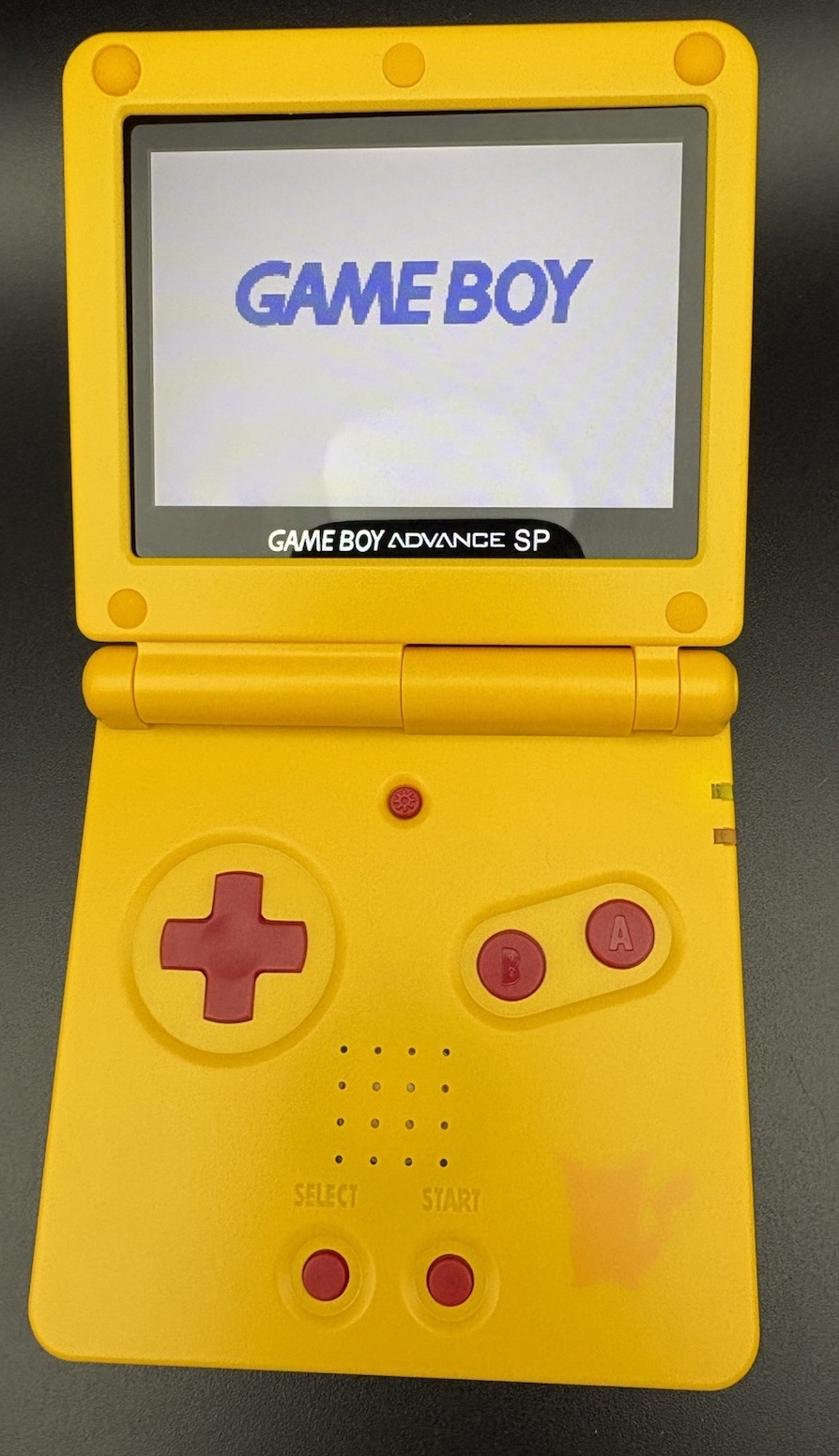 Pikachu Gameboy Advance Sp GBA SP —New IPS Screen—USBC W/ Audio—New Battery