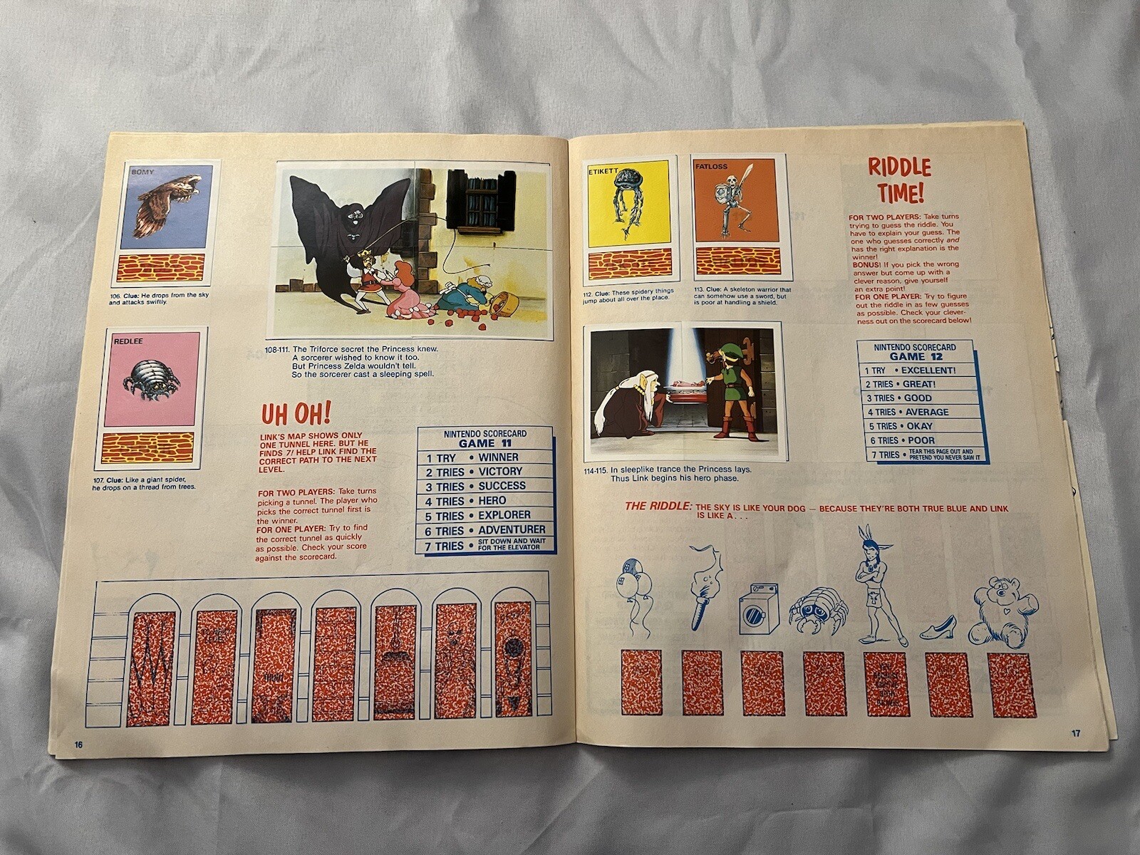 1989 Nintendo Sticker Box and Album Book – Diamond Complete Mario Link Zelda￼