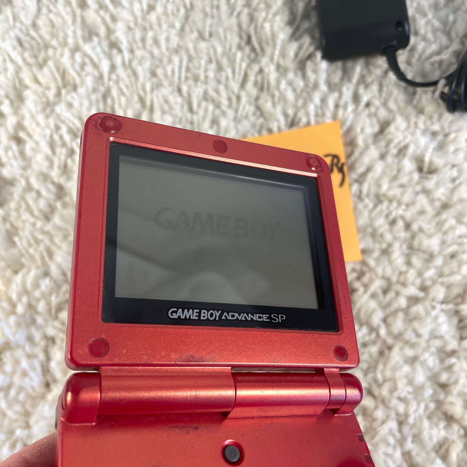 Nintendo Gameboy Advance GBA SP Handheld System Console Flame Red Model AGS-001
