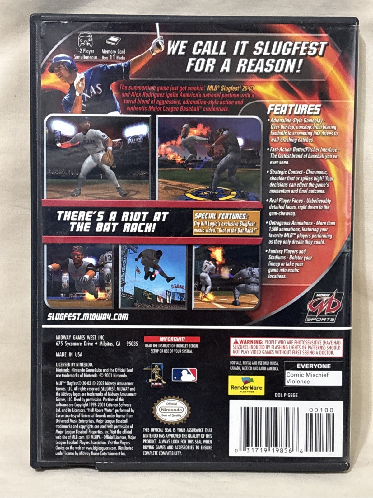 MLB Slugfest 2003 – Nintendo Gamecube CIB – Alex Rodriguez Cover