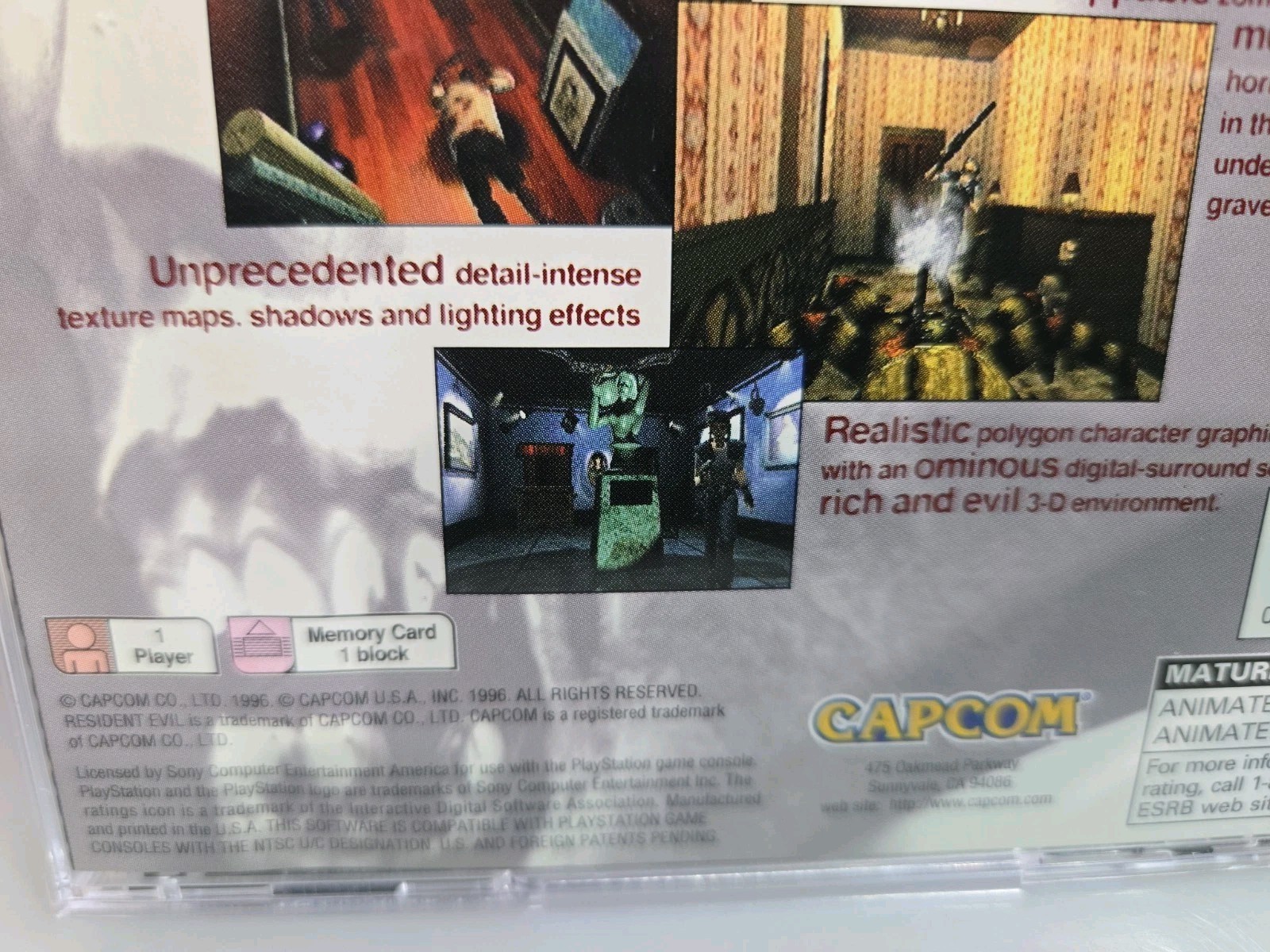Resident Evil (Sony PlayStation 1, 1996) Black Label CIB W/ Reg Card Resurfaced