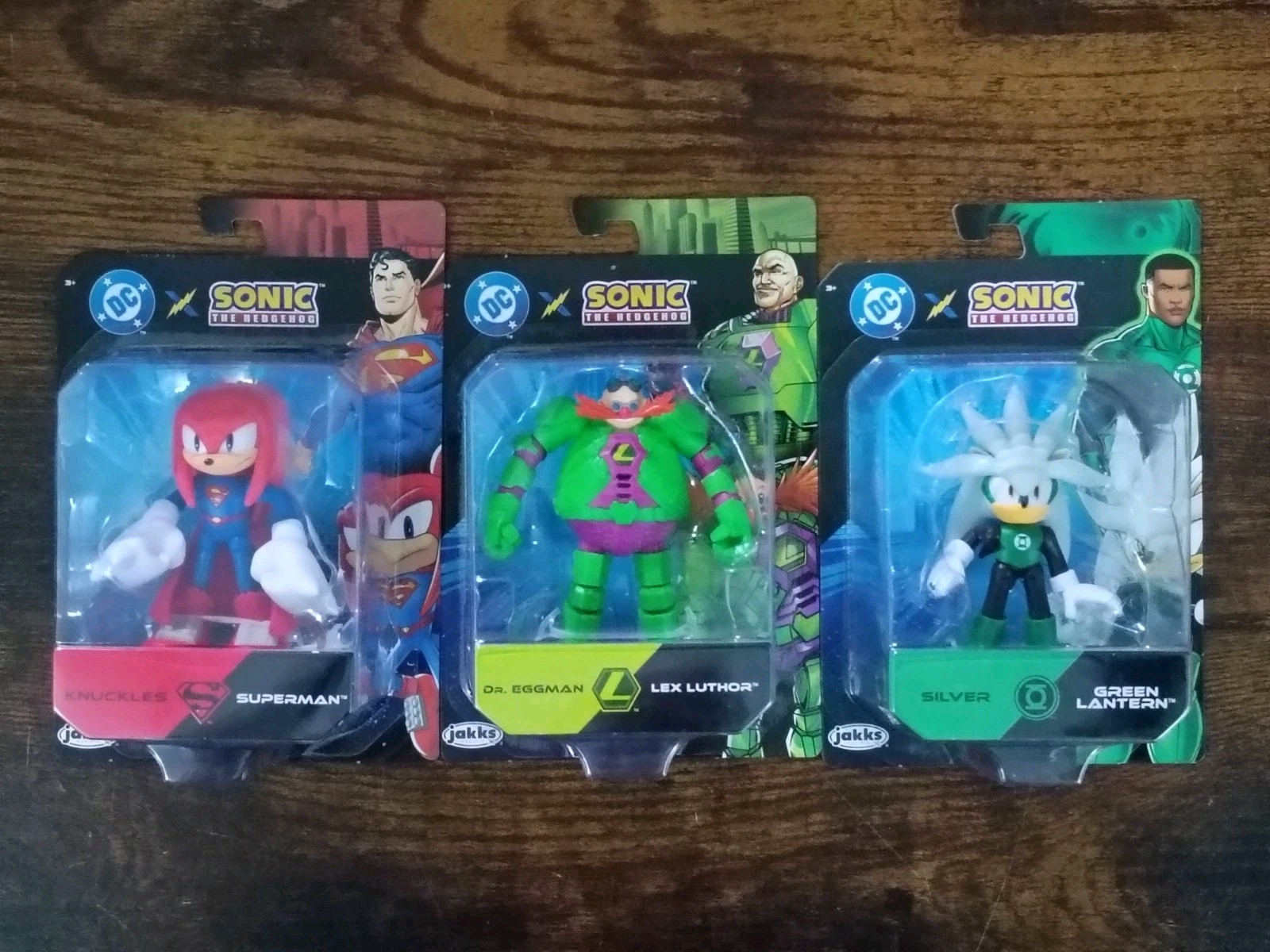 3-PK SONIC Hedgehog DC Comics 2.5″ Eggman Lex Knuckles Superman Silver Lantern