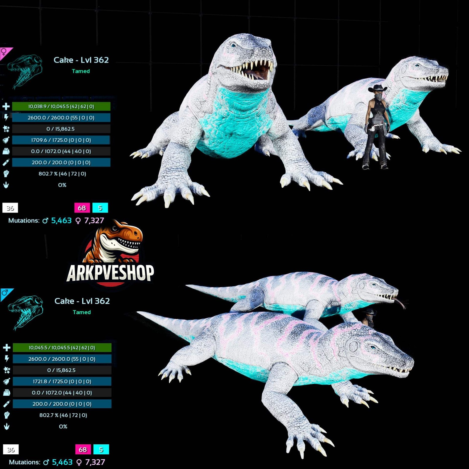 ASA PVE 🦖ARK Survival Ascended Megalania 362Lvl toxin utility