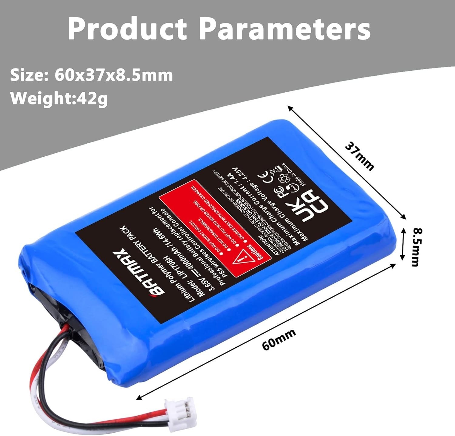 4000mAh LIP1708 Replacement Battery for Sony PS5 DualSense Controller