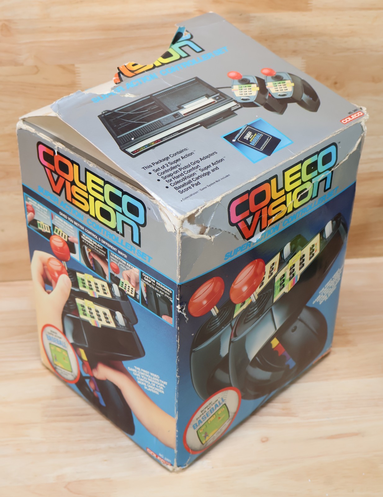 ColecoVision Super Action Controller Set With Box Baseball Game & Manual 1983