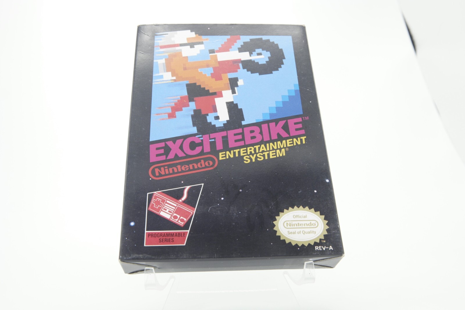 Excitebike Black Box NES Nintendo 1985 CIB game-box-docs-sleeve EXC -oval seal