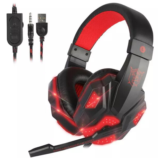 3.5mm Gaming Headset Mic for PS4 PS5 PC Xbox One Mic Stereo Bass Surround Sound