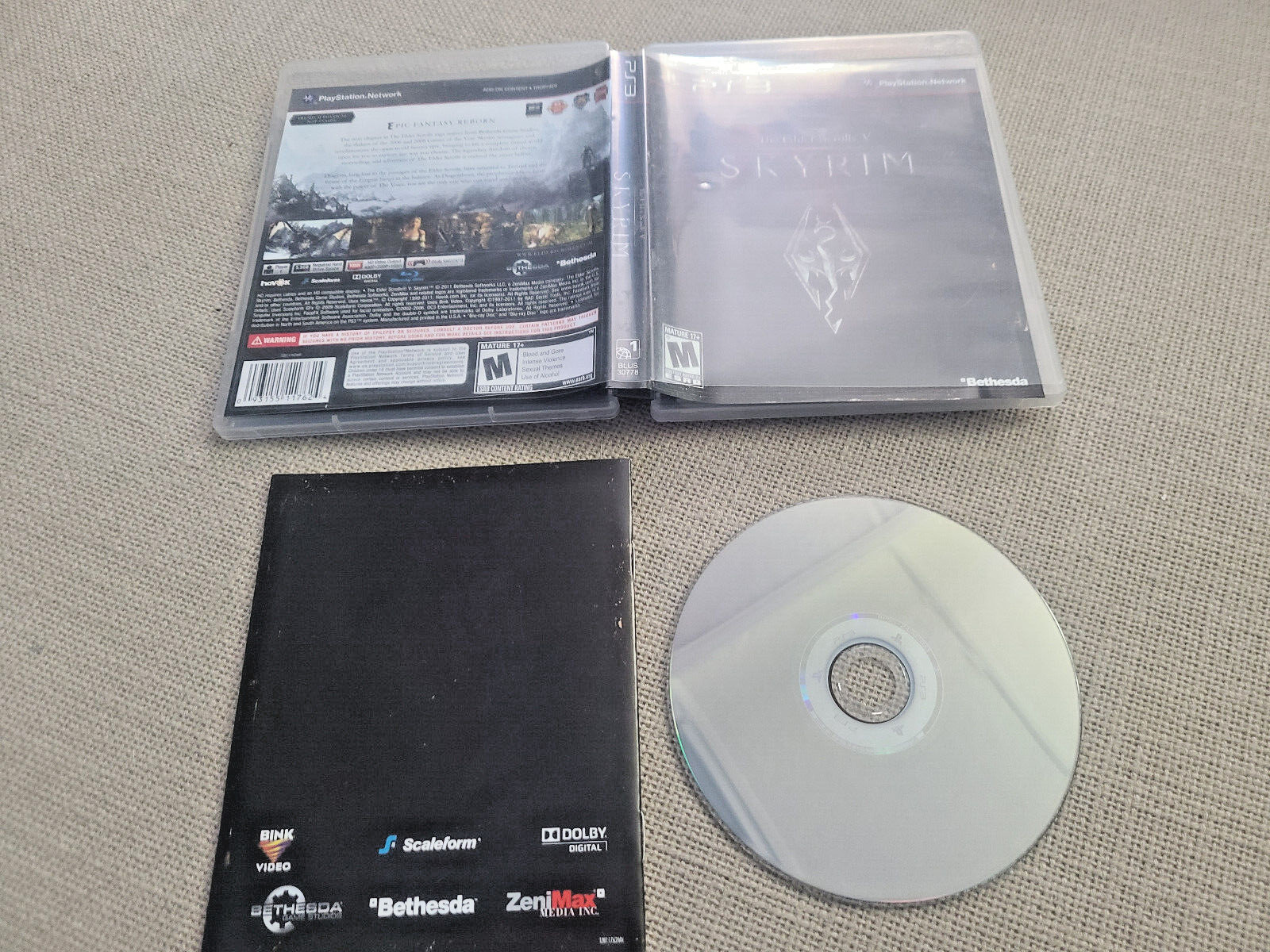 The Elder Scrolls V Skyrim Sony PlayStation 3 PS3 Manual No Map