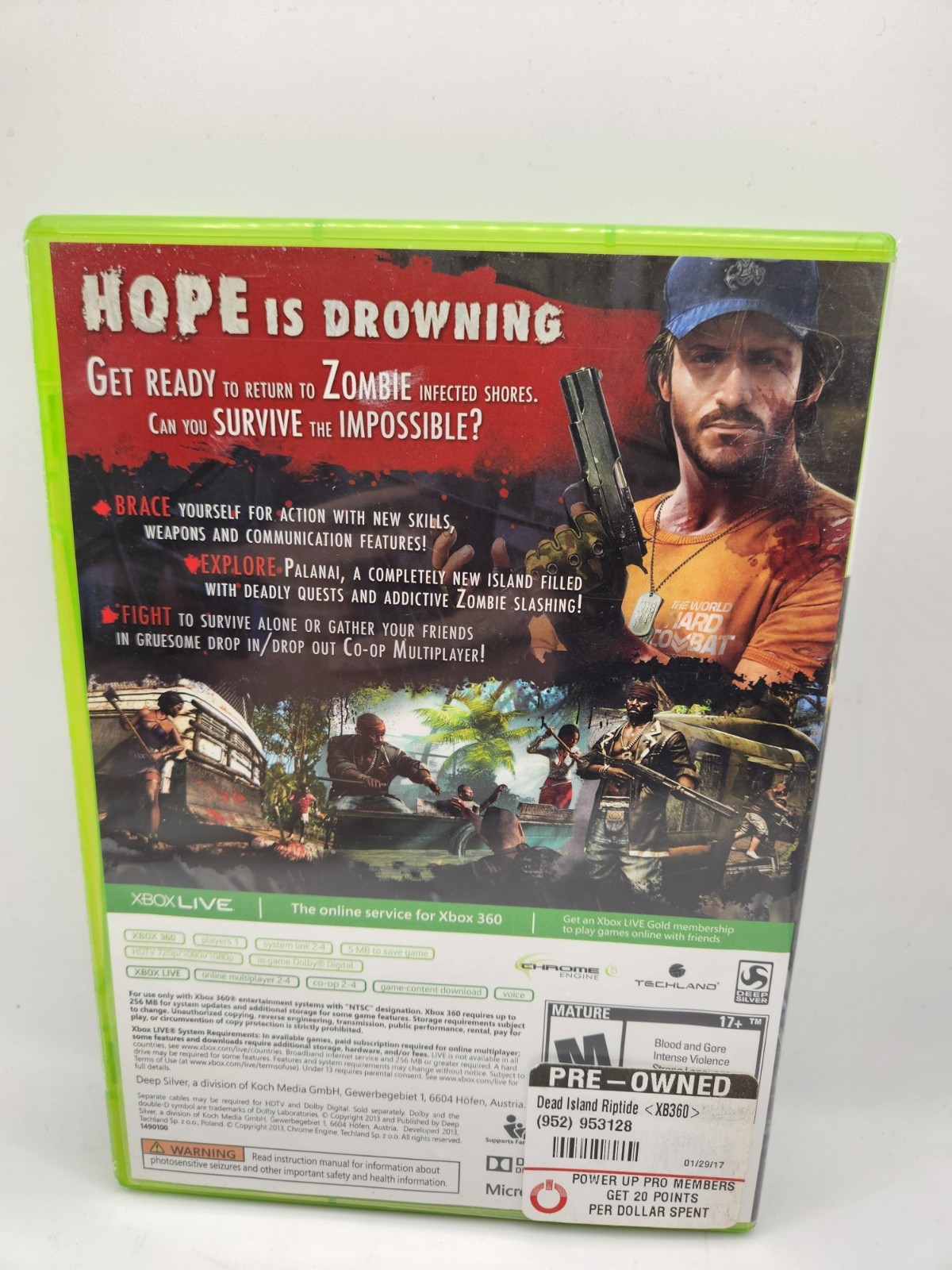 Dead Island Riptide: Microsoft Xbox 360- Cib Tested Polished Excellent Shape.