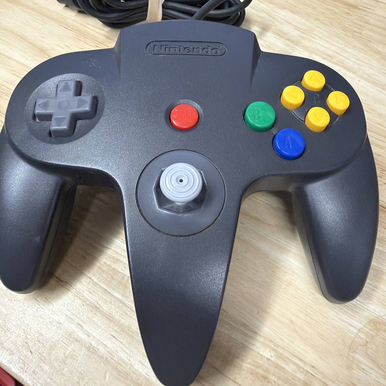 Official Nintendo 64 N64 Controller Black x Red 9/10 OEM Tight Stick WORKING 200