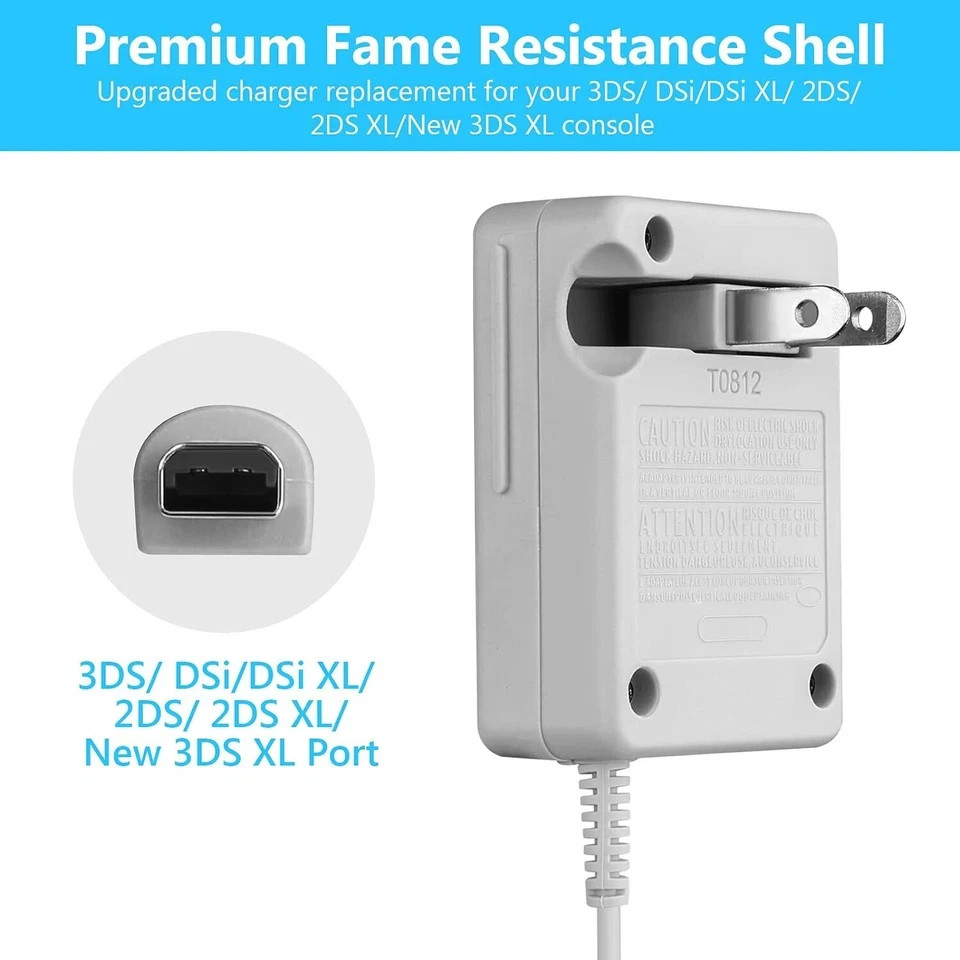 Nintendo WAP-002 Wall Charger for Nintendo DS/3DS/2DS XL – Gray