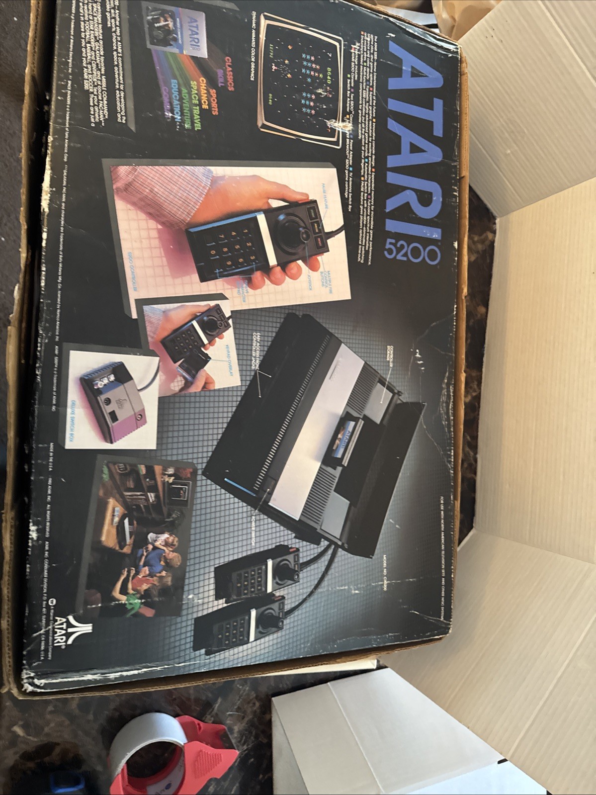 Atari 5200 Console 4-Port Bundle w/12 Games Power Cable Switch Box 2 Controllers