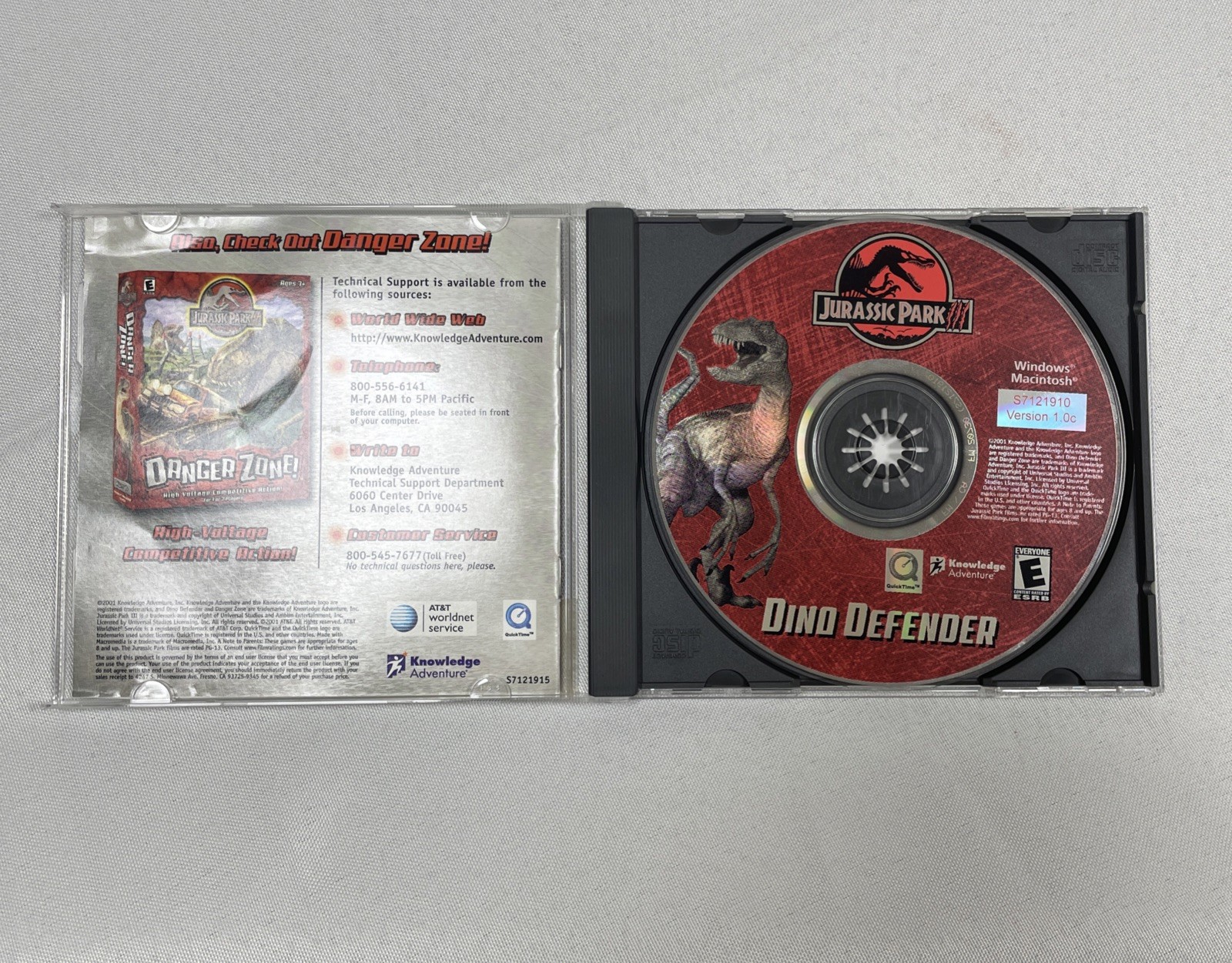 Jurassic Park III Dino Defender (Windows/Mac 2001) Knowledge Adventure CD-ROM