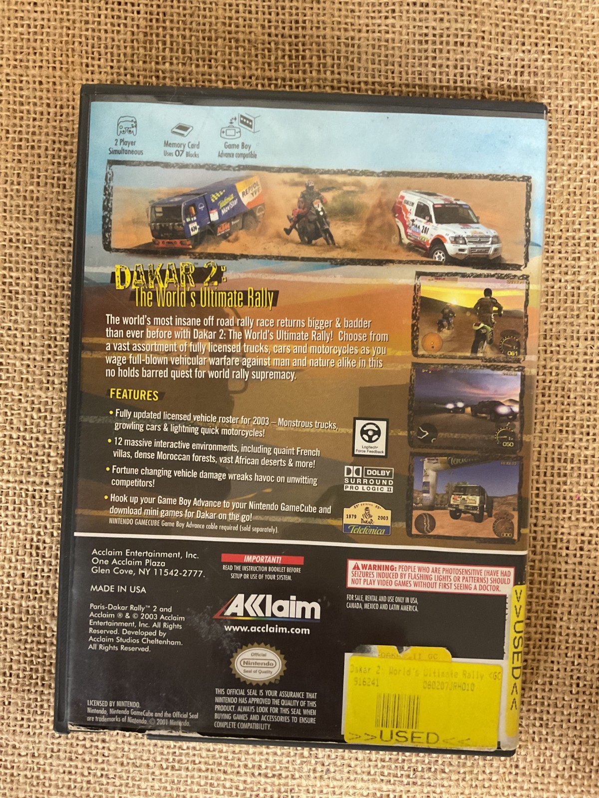Dakar 2: The World’s Ultimate Rally (GameCube) – Complete Manual/Inserts