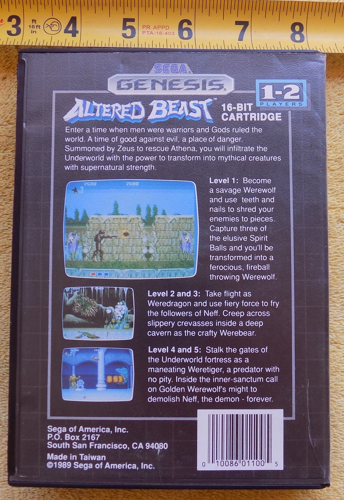 Altered Beast: Sega Genesis – 16 Bit Cartridge In Box No Manual