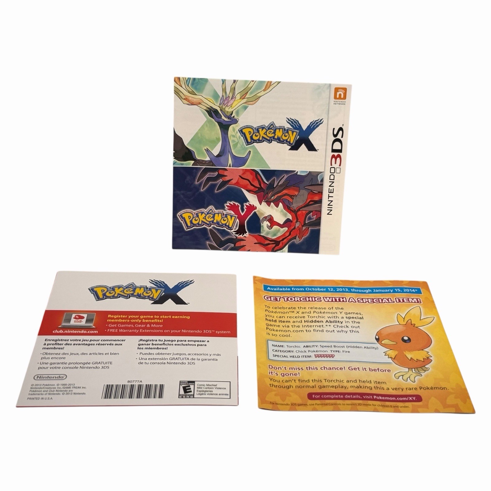 Pokemon X (Nintendo 3DS, 2013) CIB Complete w/ Inserts Tested VGC