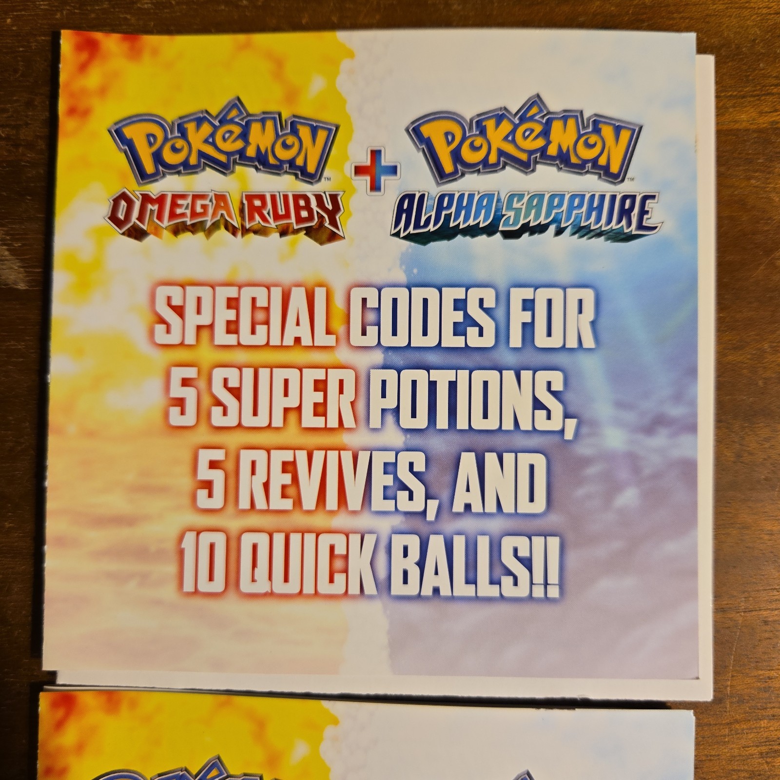 Pokemon Omega Ruby & Alpha Sapphire – BONUS Variant With Bonus Insert -NO GAME