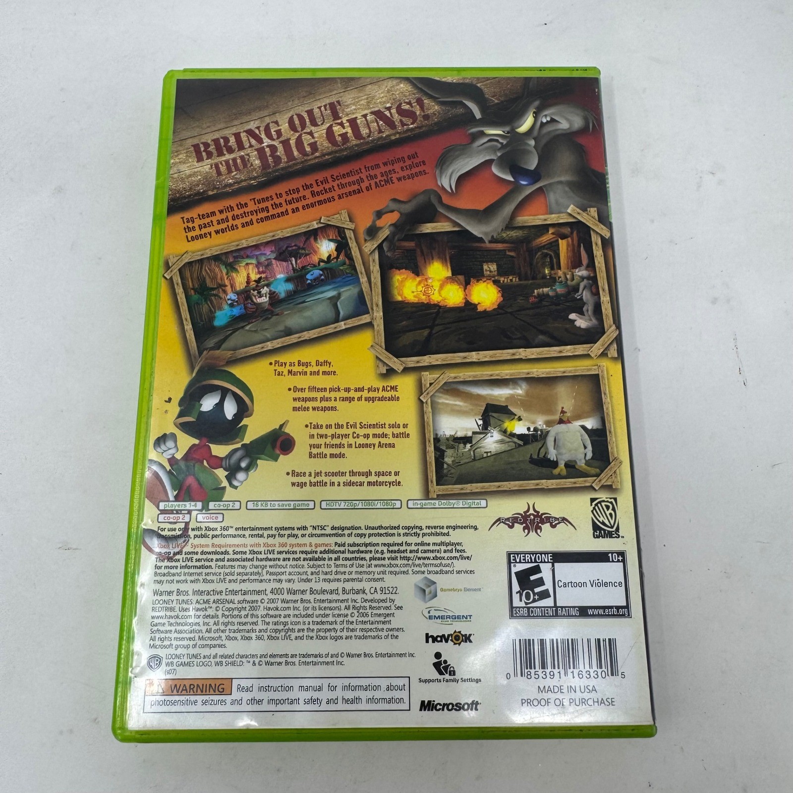 Looney Tunes Acme Arsenal Xbox 360 Action Adventure Game Warner Bros WB 2007