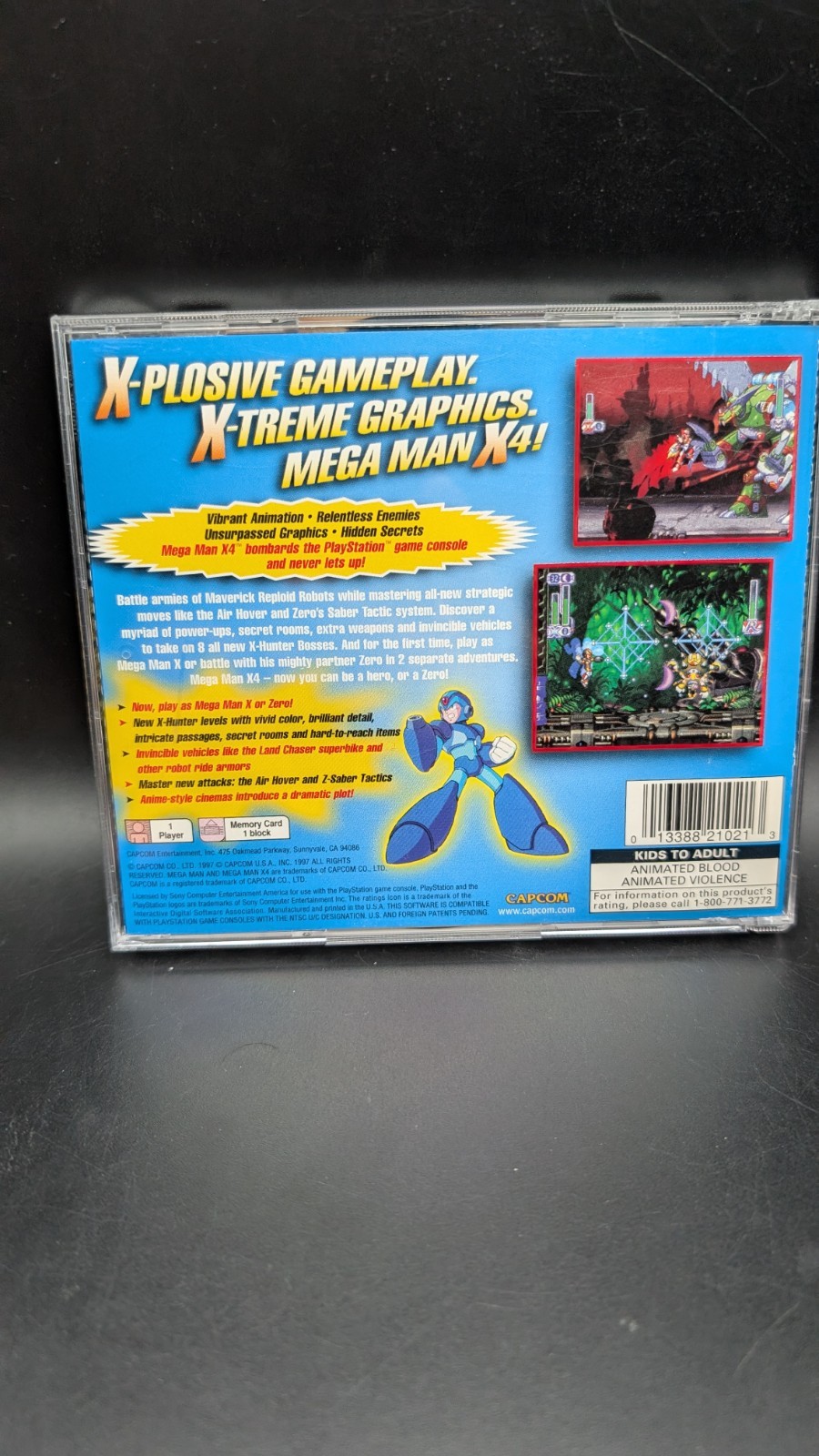 Mega Man X4 (Sony PlayStation 1, 1997) Complete With Manual Disk amazing Shape