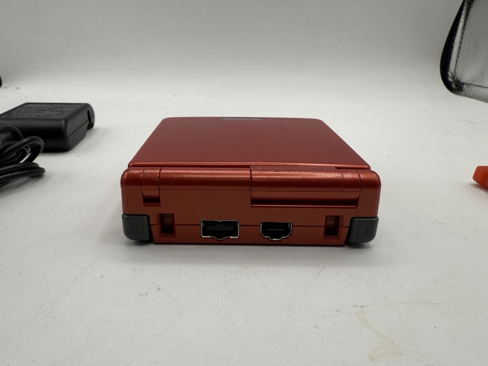 Nintendo Game Boy Advance SP AGS-001 Flame Red With Pokemon Leafgreen & Firered