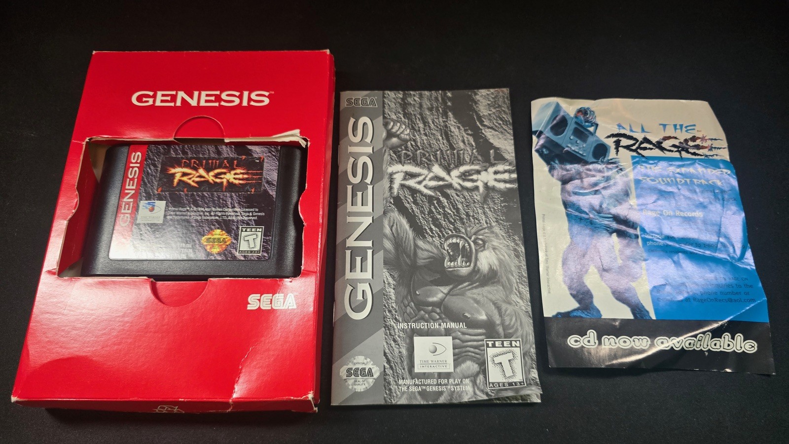 Primal Rage Sega Genesis EXMT+ condition COMPLETE n box authentic+protector!