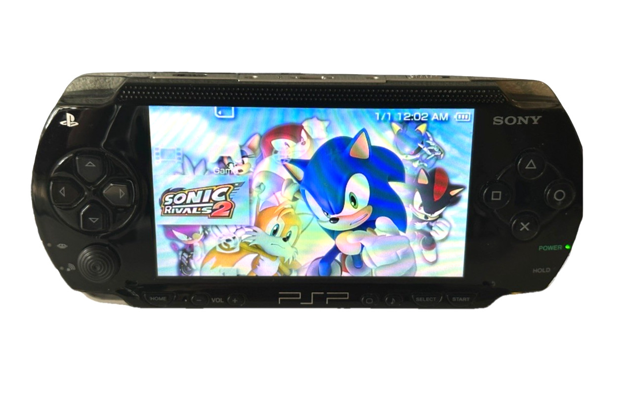 Sony PSP-1001 Console Bundle Black Tested w/ 6 Games & 3 Movies VG Tested