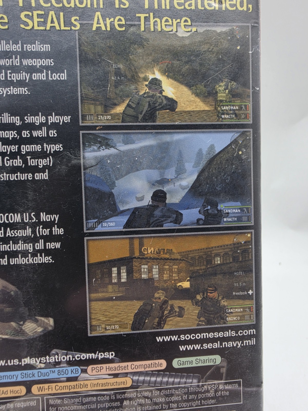 SOCOM U.S NAVY SEALS (FireTeam Bravo 2) GREATEST HITS Sony PSP Complete Cib Mint