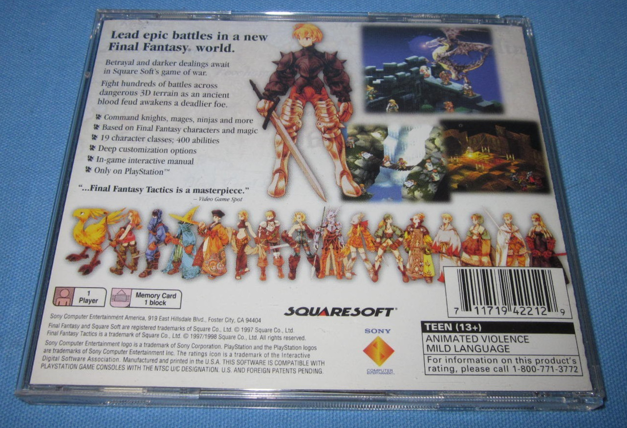 Sony PS1 Game ~ Final Fantasy Tactics ~ very good very clean condition
