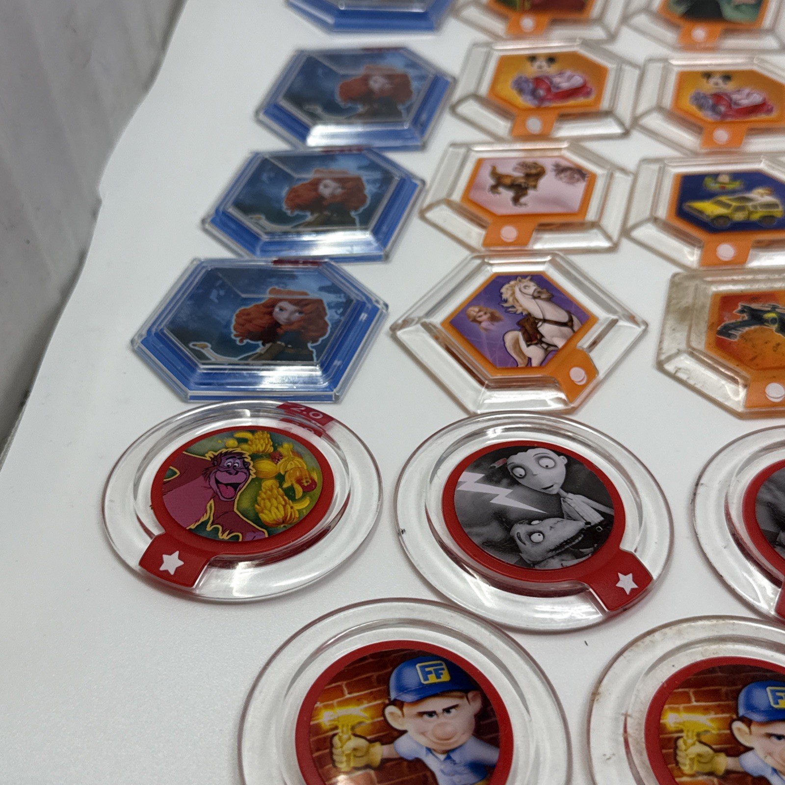Lot Of 110 DISNEY INFINITY 2.0 3.0 Stitch Bolt Frankenweenie Brave Power Disc
