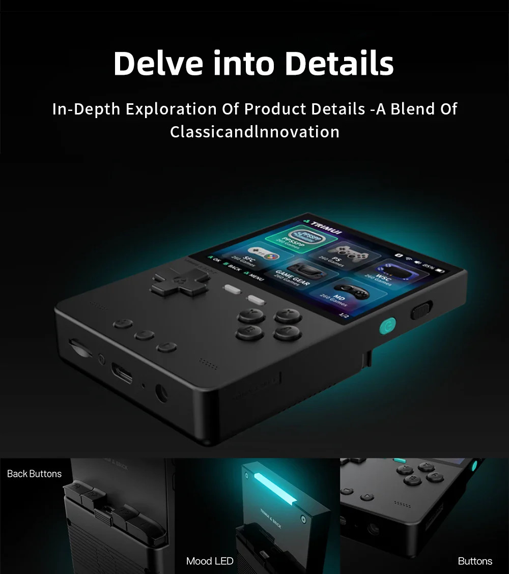 NEW TRIMUI BRICK Retro Handheld Game Console 3.2″ IPS Screen Linux System