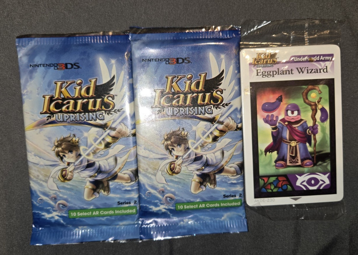 Kid Icarus Uprising AR Card Pack NINTENDO 3DS Series 2 – 2 Packs + Eggplant