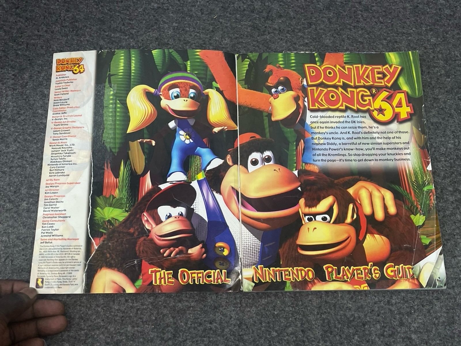 Donkey Kong 64 Official Nintendo Power Players Guide for N64 w/ Map