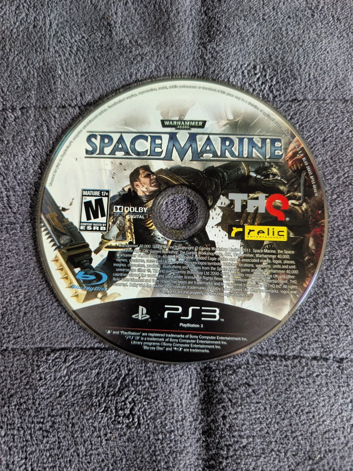 Warhammer 40,000: Space Marine (PPS3, 2011) Game Disc Only – Tested