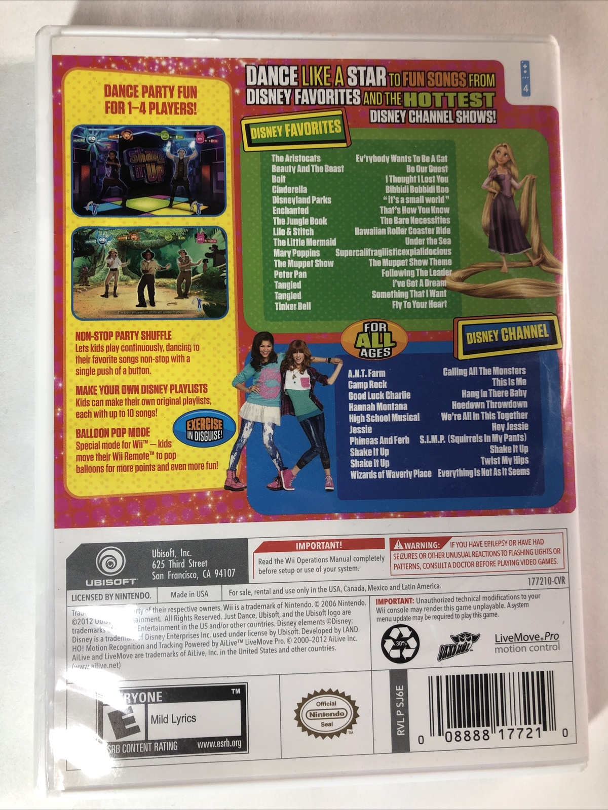 Just Dance Disney Party (Nintendo Wii Video Game) Complete – TESTED & WORKING!